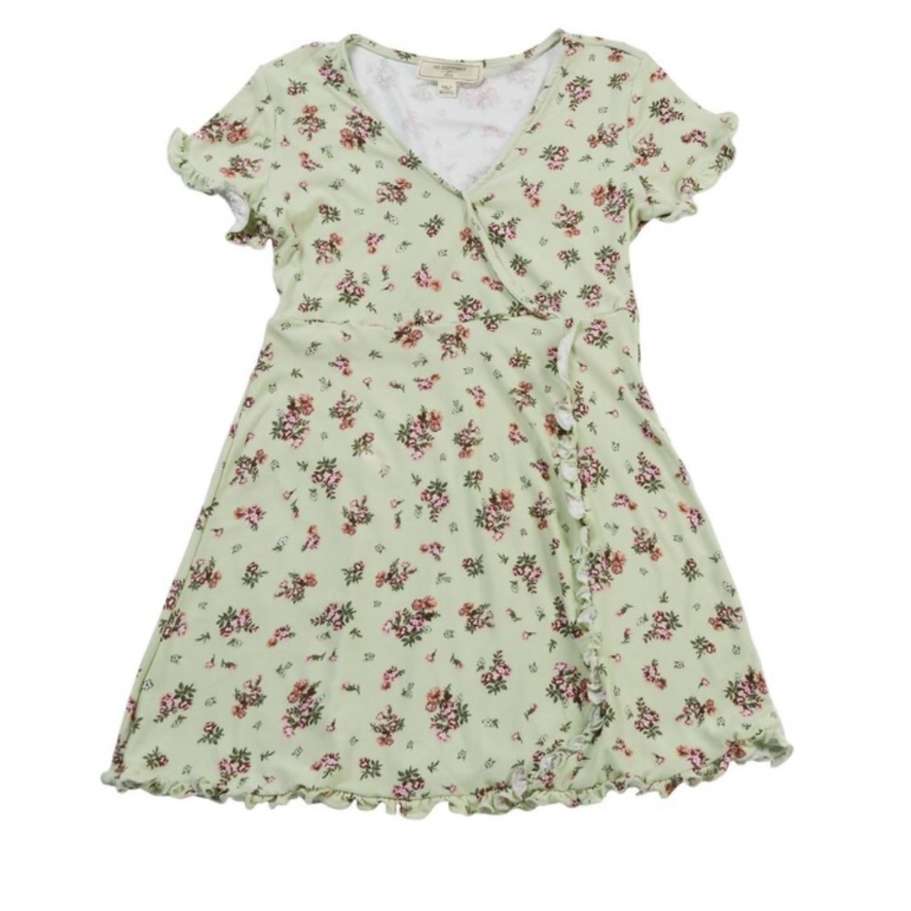Summer dress, light green with flowers size 1x